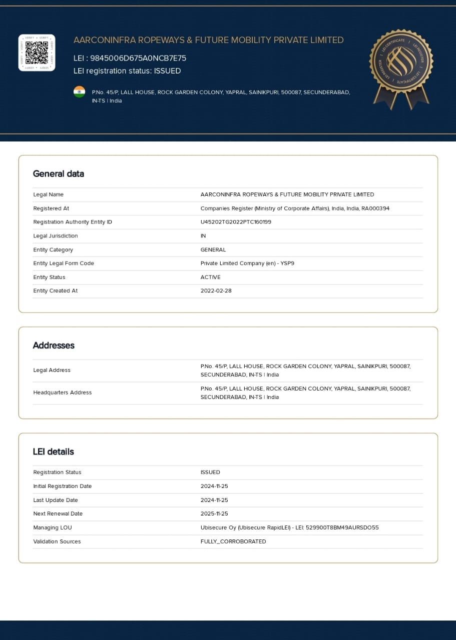 LEI certificate